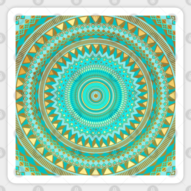 Mandala Iris blue brown gold Sticker by Crea Twinkles